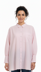 NEXT Women Long Sleeve Pink Striped Shirt
