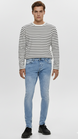 Onsspun Blue Washed Dcc Noos Slim Tapered Fit Jeans For Mens