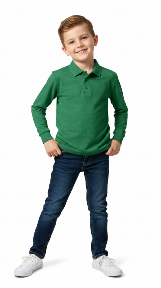 Kids Short Sleeve Pique Polo Shirt