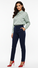 Womens Elegant Sage Green Subtle Embellishment Shirt