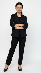 Girls Classic Textured Fancy Black Blazer