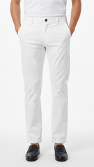 BORGHESE MENS WHITE COTTON CHINO