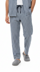 UNIT Mens Blue & White Gingham Checkered Trouser