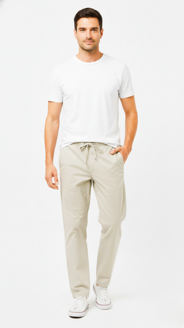 GUESS Mens Relaxed Fit Cotton Trouser