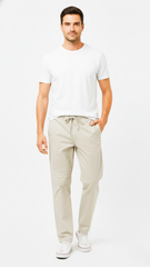 GUESS Mens Relaxed Fit Cotton Trouser