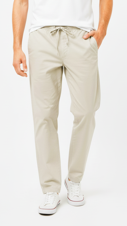 GUESS Mens Relaxed Fit Cotton Trouser