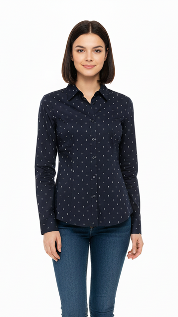 NEXT Women Navy Blue Printed Shirt