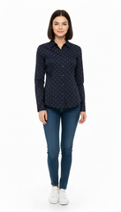NEXT Women Navy Blue Printed Shirt