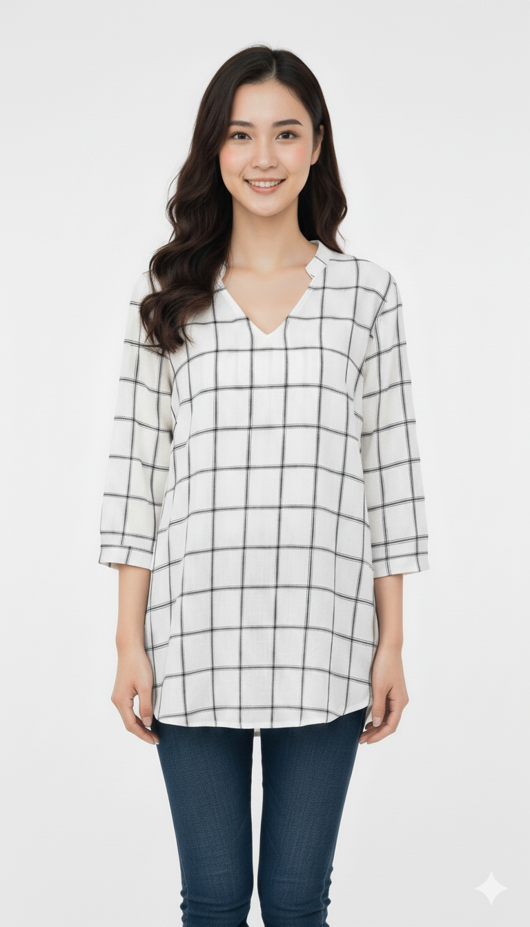 DYNAMITE WOMENS LONG V NECK TOP