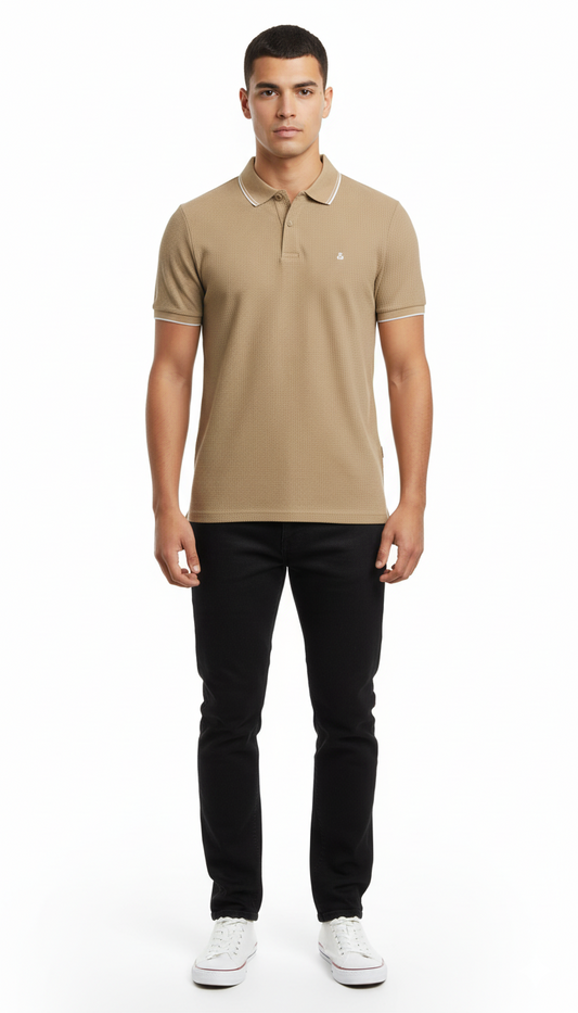 JJ Mens Textured Polo Shirt