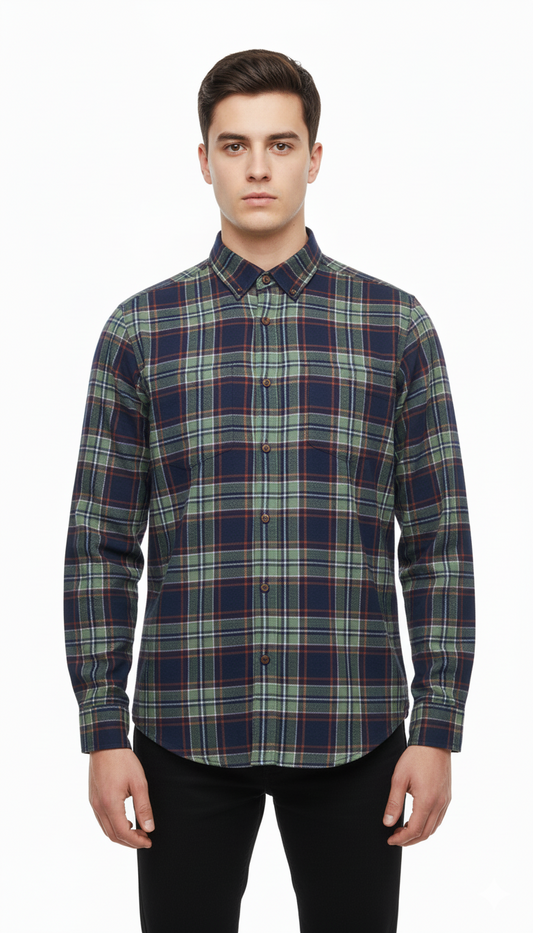 SFERA MEN REGULAR FIT CHECKED SHIRT