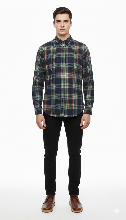 SFERA MEN REGULAR FIT CHECKED SHIRT
