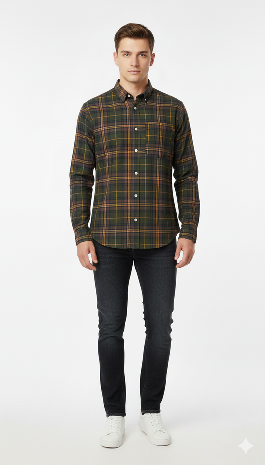 SFERA MEN REGULAR FIT FLANNEL CHECKED SHIRT