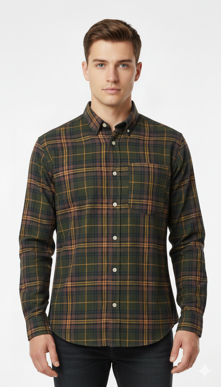 SFERA MEN REGULAR FIT FLANNEL CHECKED SHIRT
