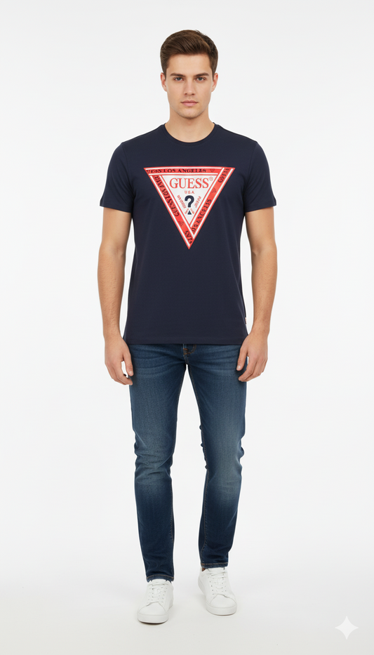 GUESS MENS  LOGO PRINTED T-SHIRT