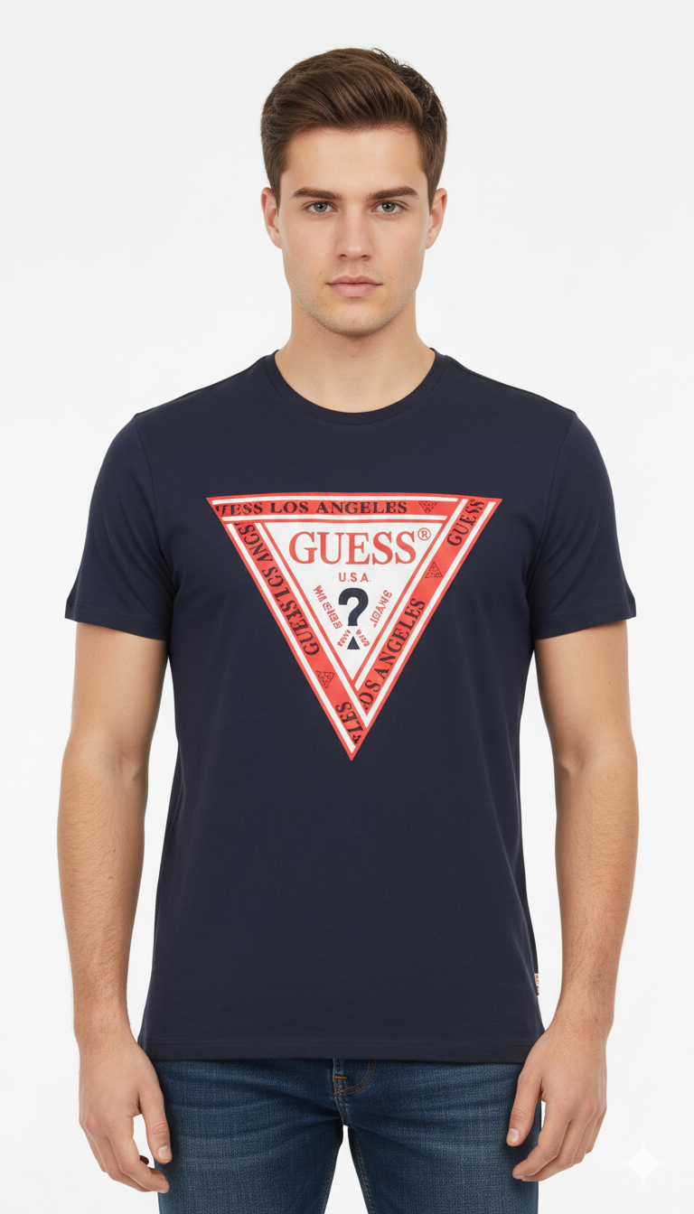 GUESS MENS  LOGO PRINTED T-SHIRT