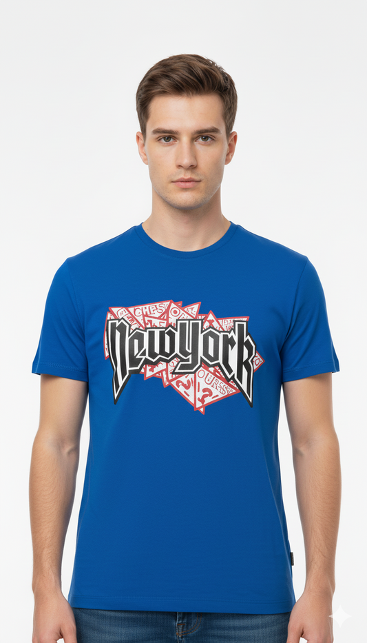 GUESS MENS  LOGO PRINTED T-SHIRT