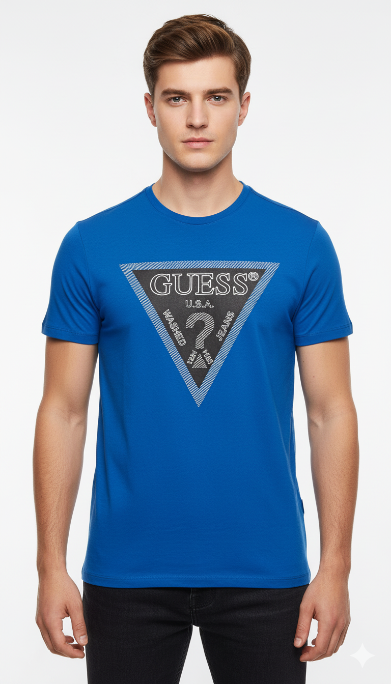 GUESS MENS  LOGO PRINTED T-SHIRT