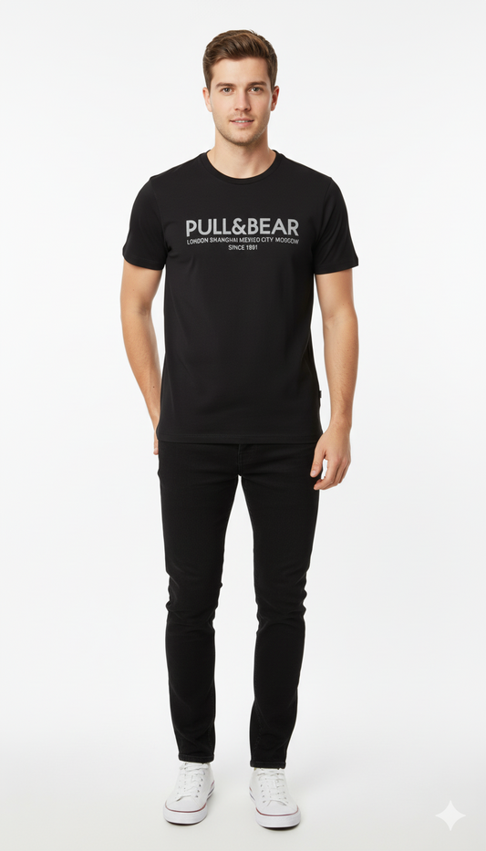 PULL&BEAR MENS REGULAR  FIT BASIC T SHIRT