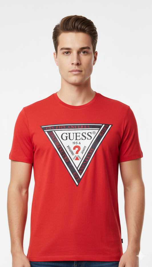 GUESS MENS  LOGO PRINTED T-SHIRT