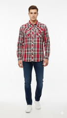 REQUEST MEN CHECKED SHIRT