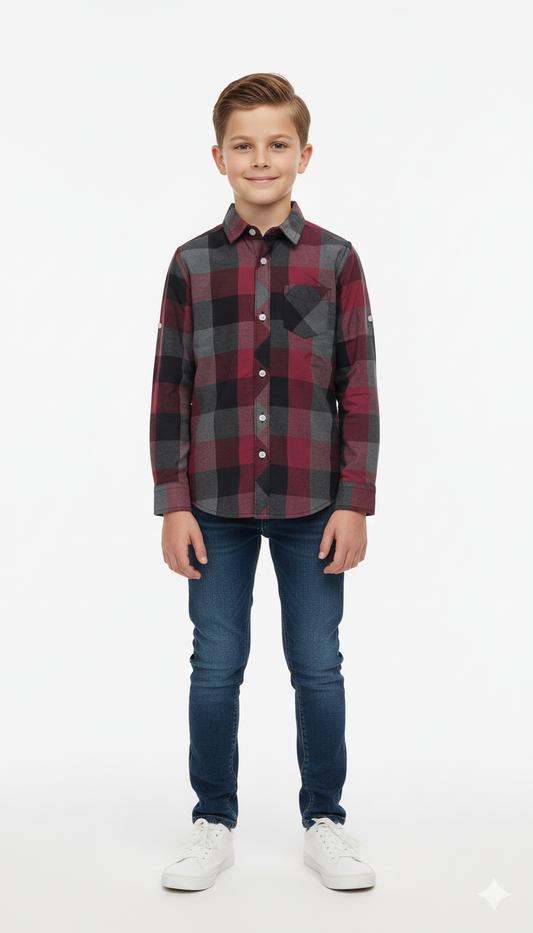 MY CHICCO KIDS CHECKERED SHIRT WITH POCKET