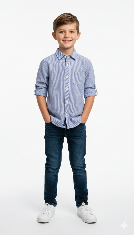 MY CHICCO KIDS STRIPPED SHIRT WITH POCKET