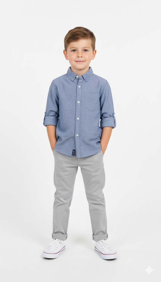 MY CHICCO KIDS TEXTURED SHIRT WITH POCKET