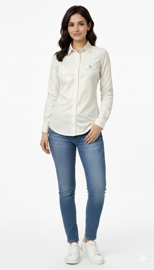 BEVERLY HILLS POLO CLUB WOMENS PRINTED LOGO SHIRT