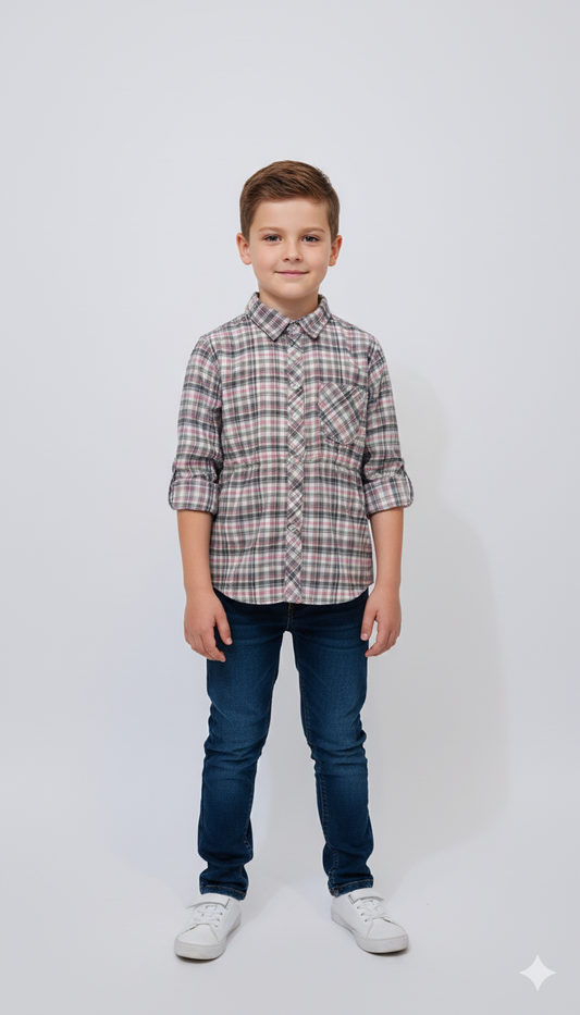 MY CHICCO KIDS CHECK SHIRT WITH POCKET