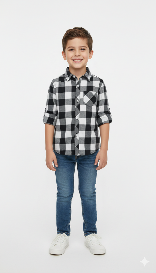 MY CHICCO KIDS CHECK SHIRT WITH POCKET