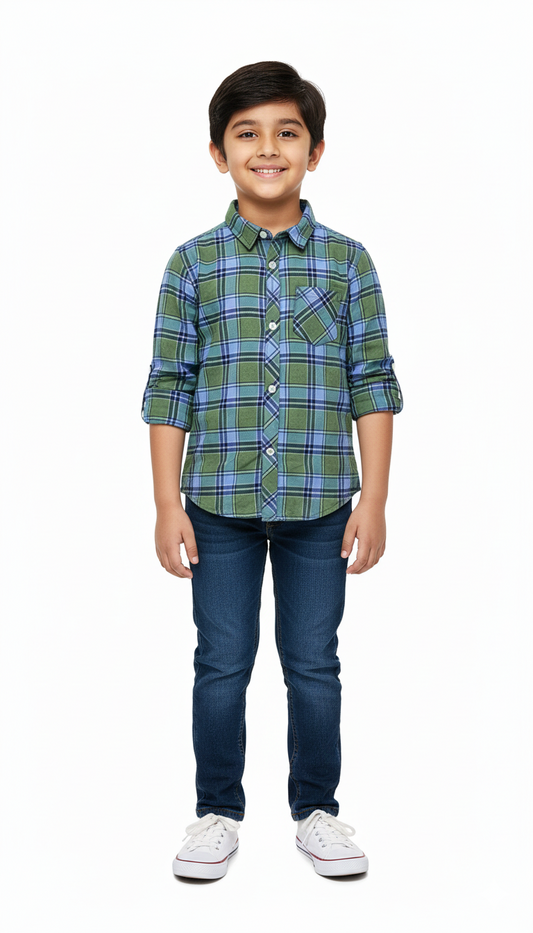MY CHICCO KIDS CHECK SHIRT WITH POCKET