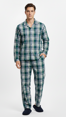 UNIT Mens Green & Blue Plaid Checkered Trouser
