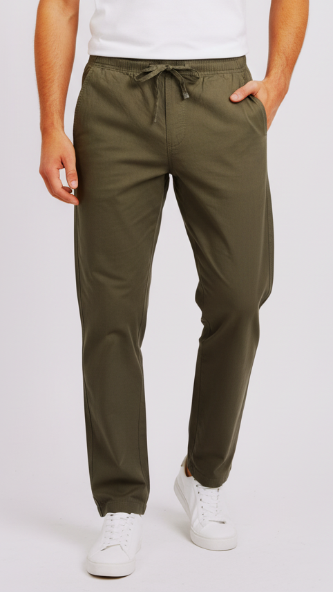 GUESS Mens Relaxed Fit Cotton Trouser