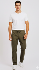 GUESS Mens Relaxed Fit Cotton Trouser