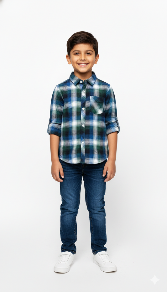 MY CHICCO KIDS CHECK SHIRT WITH POCKET
