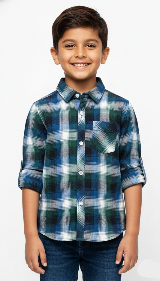 MY CHICCO KIDS CHECK SHIRT WITH POCKET
