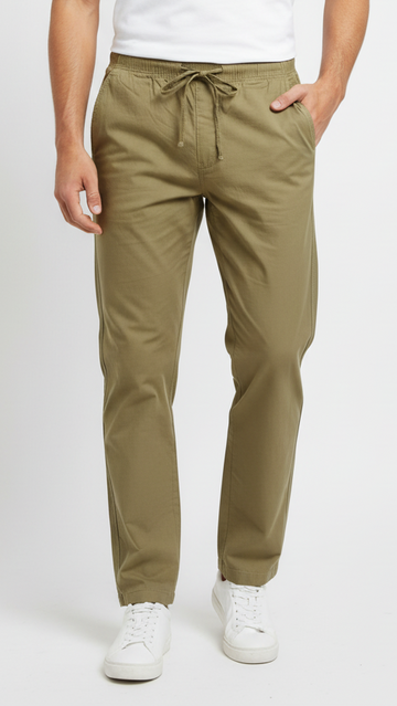 GUESS Mens Relaxed Fit Cotton Trouser