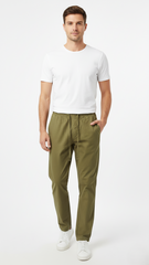 GUESS Mens Relaxed Fit Cotton Trouser
