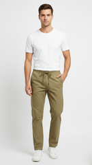 GUESS Mens Relaxed Fit Cotton Trouser