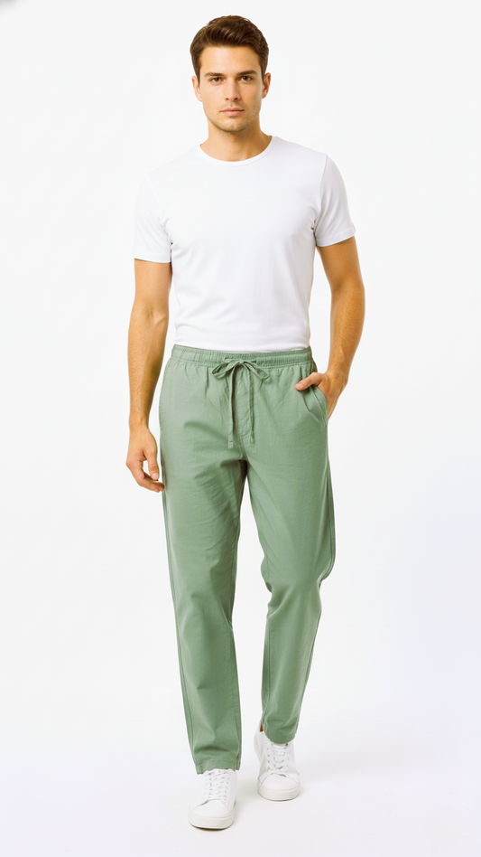 GUESS Mens Relaxed Fit Cotton Trouser
