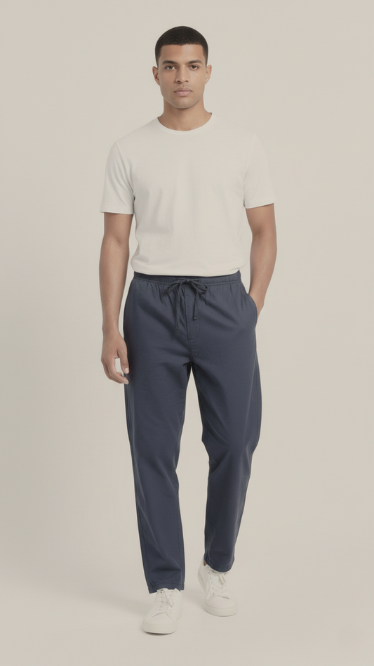 GUESS Mens Relaxed Fit Cotton Trouser