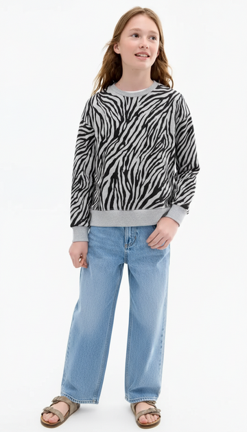 MNG Girls Zebra Print Sweat Shirt