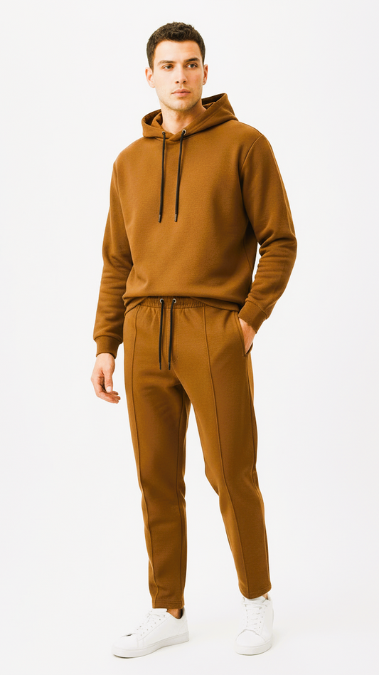 پی بی مینز پائپڈ پنٹک زنگ براؤن پتلون