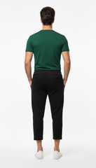 BERSHKA Mens 3 Quarter Black Carrot Loose Fit trouser