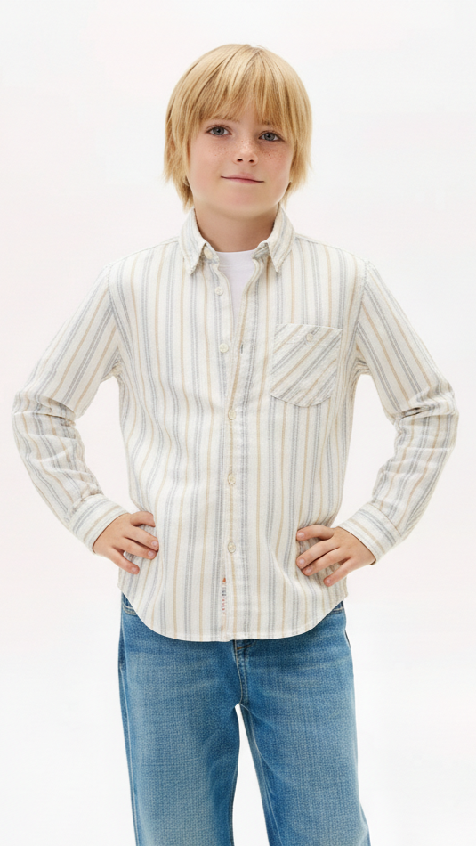 MY CHICCO Kids Striped Shirt With Pocket