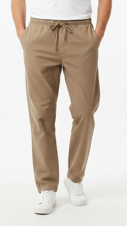 GUESS Mens Relaxed Fit Cotton Trouser