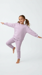 ZR Girls Basic Crew Sweatshirt And trouser Suit