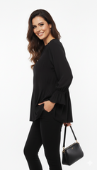 VANILLA STUDIO Womens Textured Black Dress