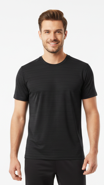 Mens Performance Black Crew Neck Dri Fit T-Shirt